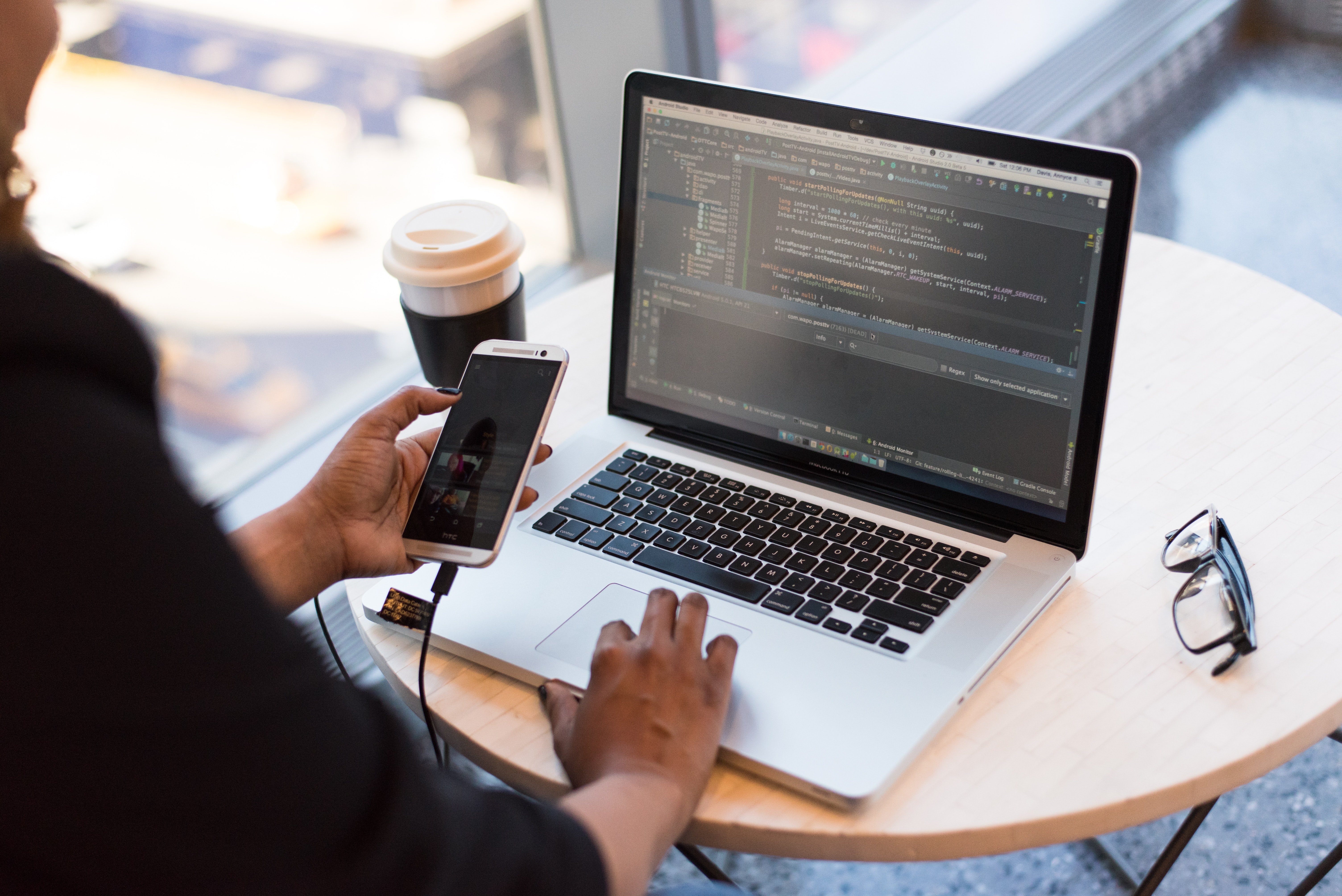 woman developing an app